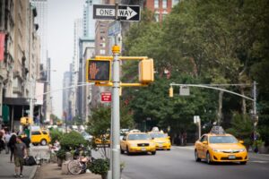 Gula taxibilar i New York City. Källa: Richard van Liessum från Pixabay